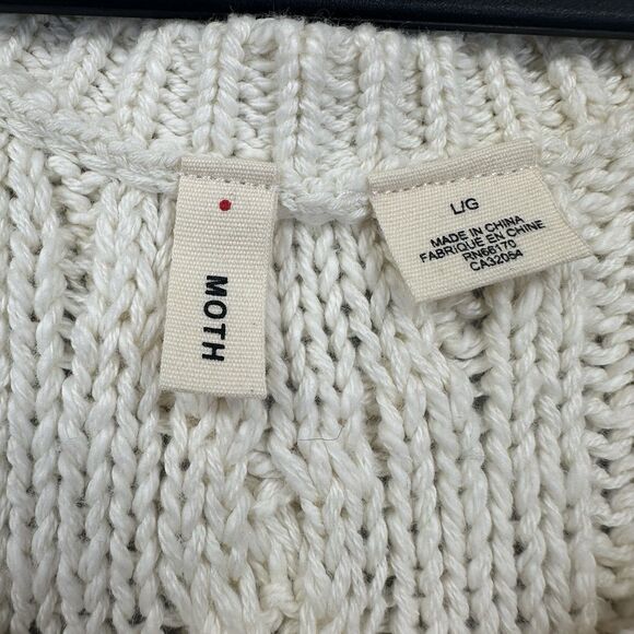 Moth By Anthropologie Women’s Cable Knit Size Large Sleeveless Sweater Blended - Picture 2 of 9
